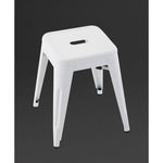 Bolero Bistro Stalen Lage Kruk Wit (4 Stuks)