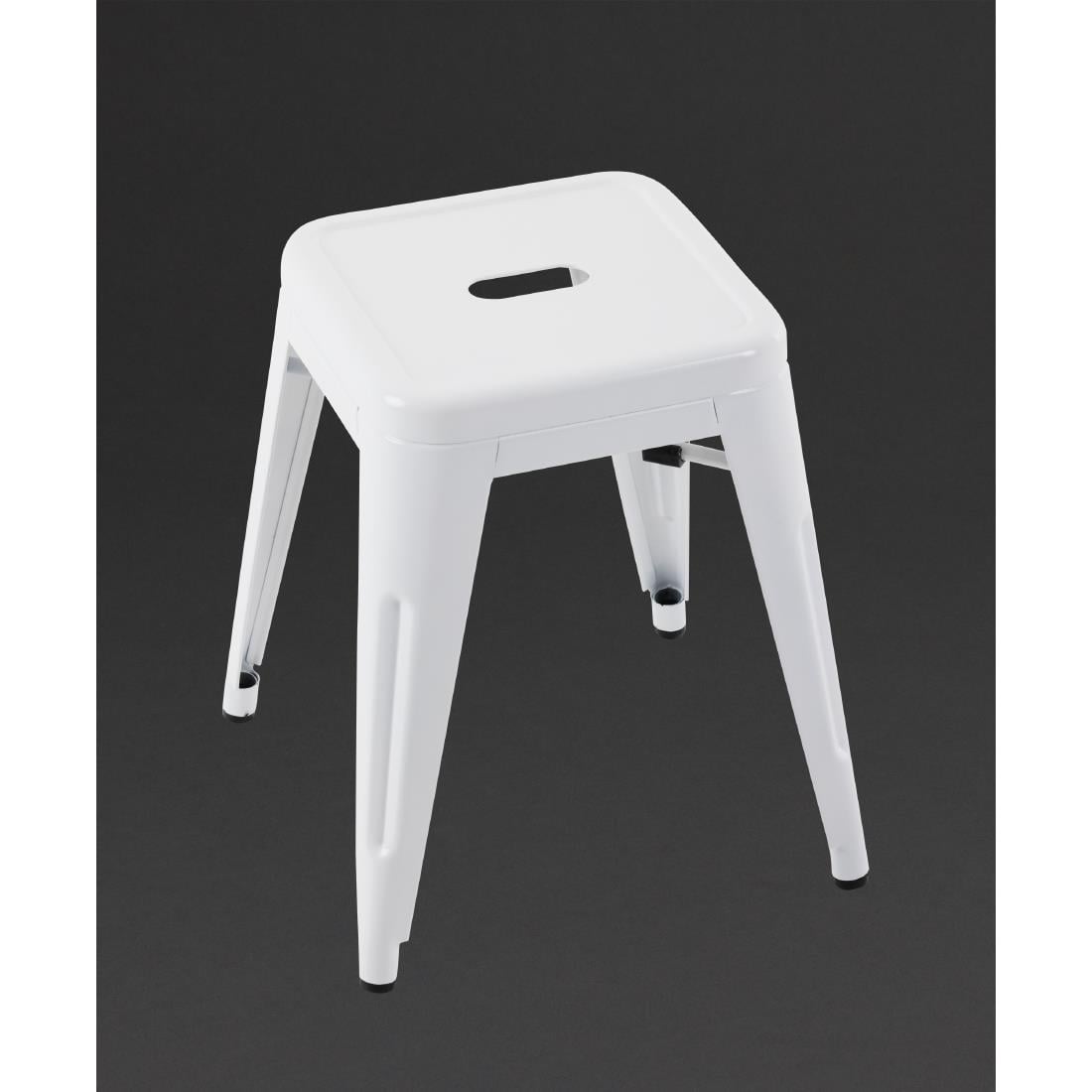 Bolero Bistro Stalen Lage Kruk Wit (4 Stuks)