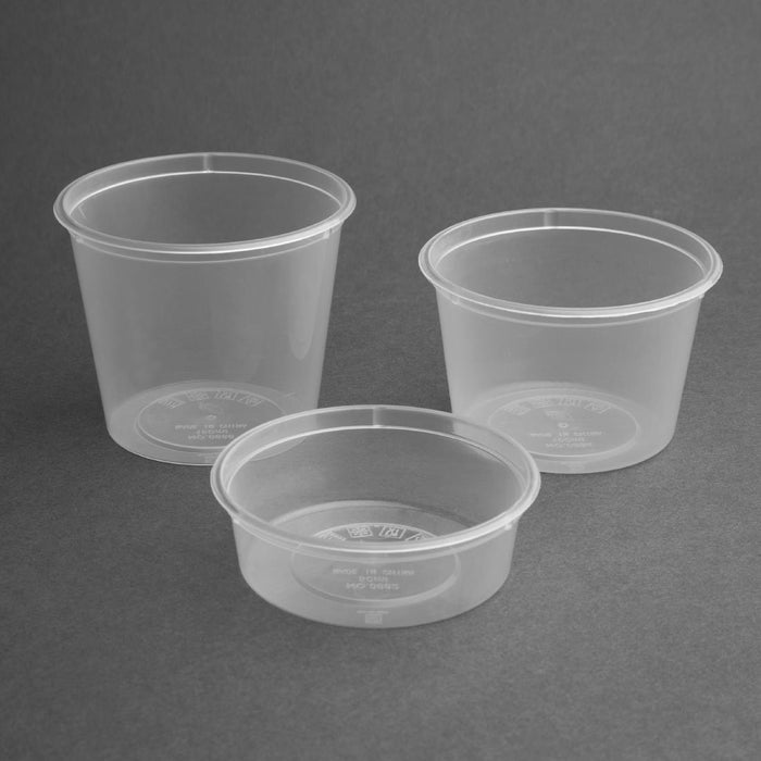Fiesta recyclebare plastic magnetronbestendige delicatessenpotten 50ml / 1.75oz (100 stuks)