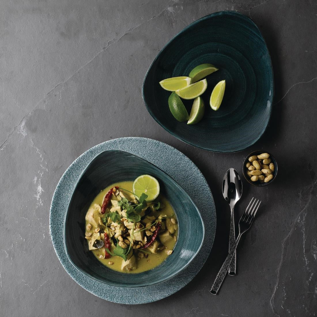 Churchill Stonecast Patina Rustic Teal Lotus Kom 23.5cm (pak van 12)