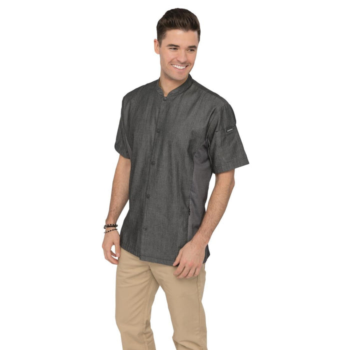 Koksbuis Korte Mouw Denim Grijs Chef Works S