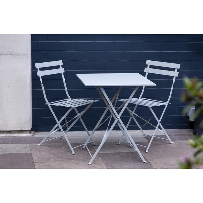 Bolero vierkante opklapbare stalen tafel grijs 60cm