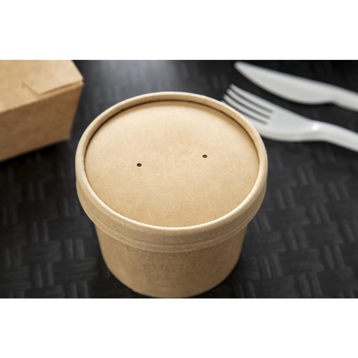 Colpac deksels voor magnetronbestendige kraft soepkommen recyclebaar 225ml en 350ml (500 stuks)