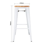Bolero Bistro Hoge Krukken Met Houten Zitkussen Wit (4 Stuks)