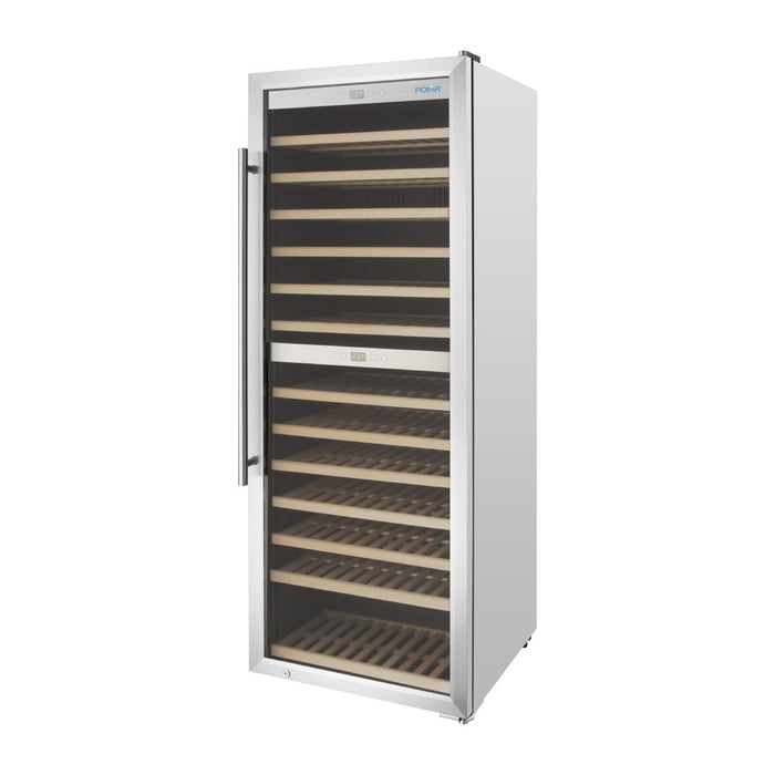 Polar G-Series Dual Zone Wijnkoelkast Roestvrij Staal 109 Flessen