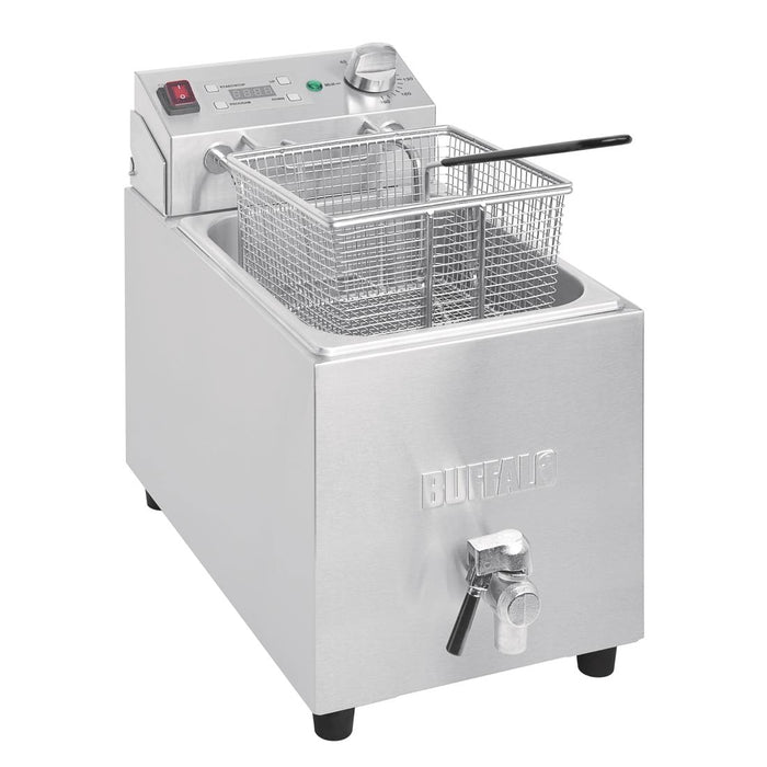 Buffalo enkelvoudige tank enkele mand 8ltr aanrecht friteuse met timer 2.9kw