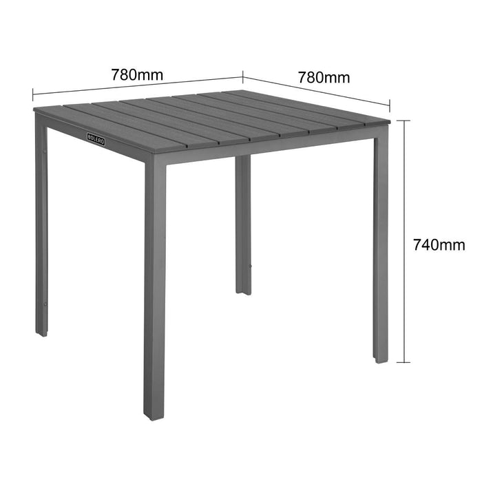 Bolero Valletta Grijs Latten Tuin Tafel 780mm