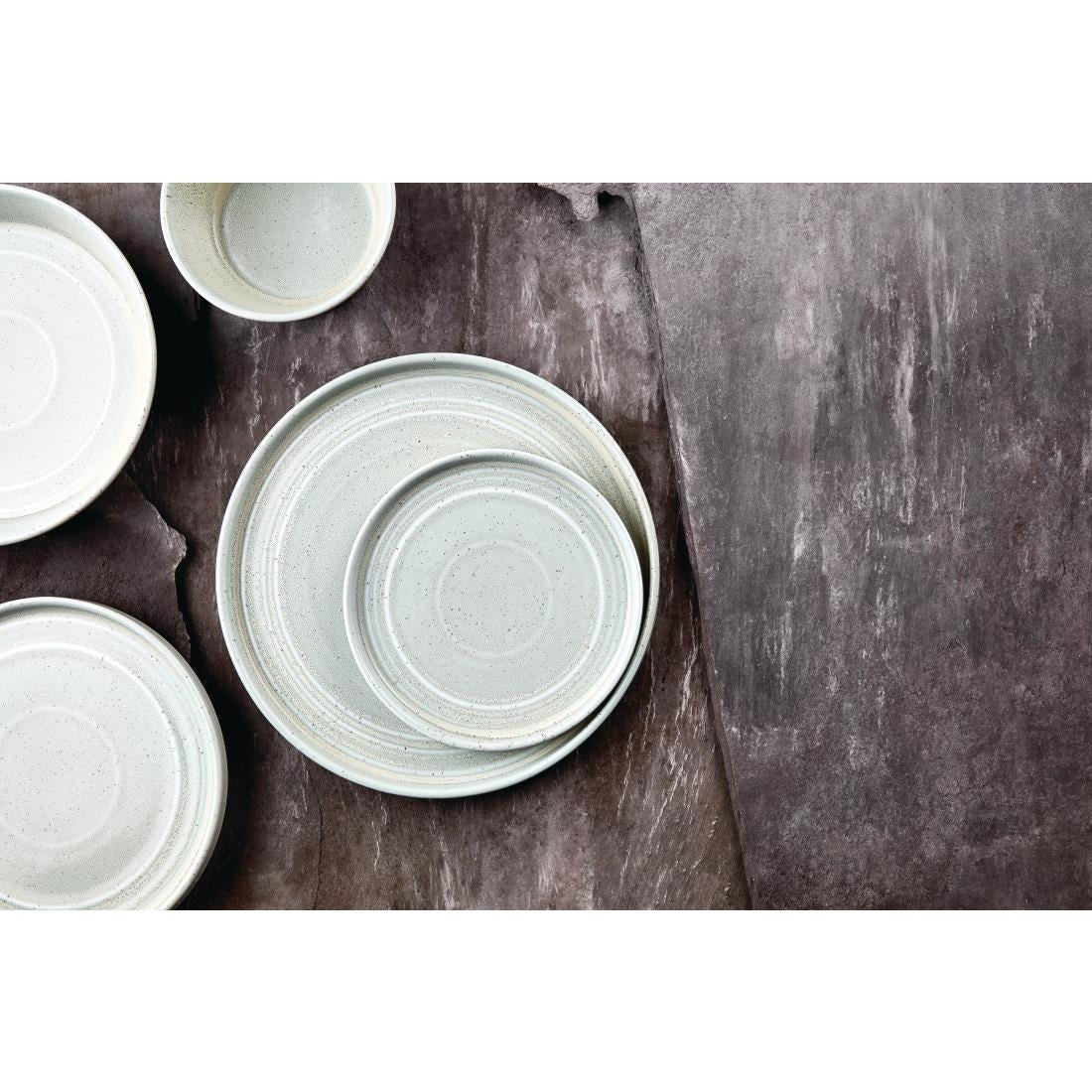 Olympia Cavolo plat rond bord zacht groen 27cm (4 stuks)