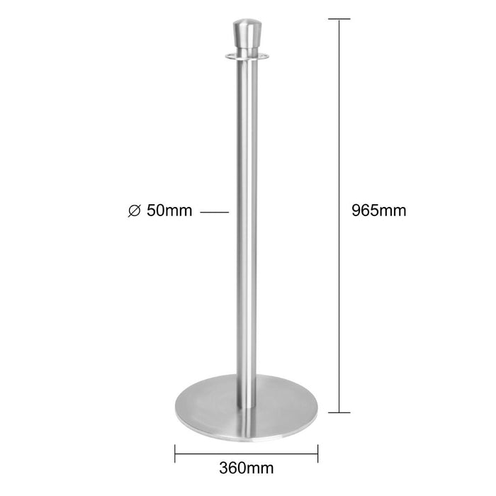 Bolero Vlakke Basis Barrièrepalen Geborsteld Roestvrij Staal (Verpakking Van 2)