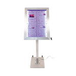 Securit RVS Gekleurde LED's 4xA4 informatiedisplay (excl paal en voet)