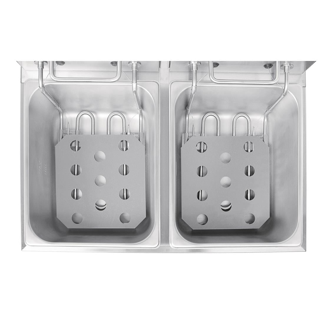 Buffalo tweeling tank tweeling mand 2x5ltr aanrecht friteuse met timers 2x2.8kw