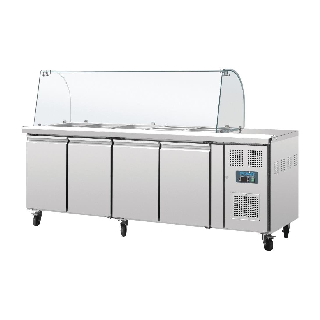 Polar u-serie vierdeurs gekoelde gastronorm salade counter