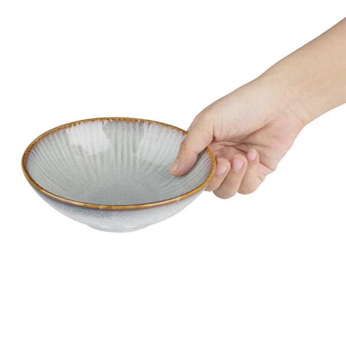 Olympia Drift Grijze Coupéschalen Met Reliëf, 155 mm (Pak Van 6)