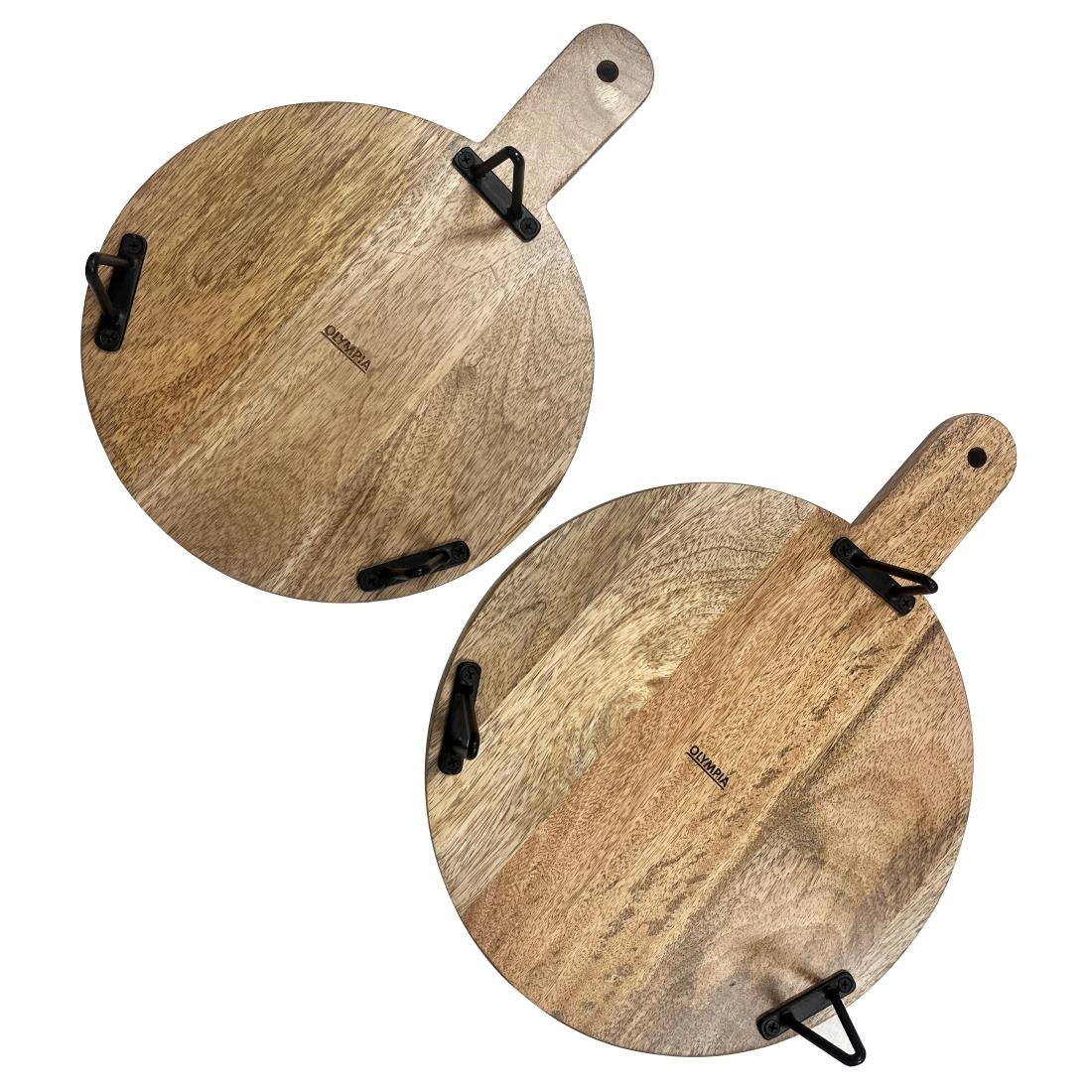 Olympia Ronde Displaystandaard Mango Hout met Metalen Poten 400x300x80mm