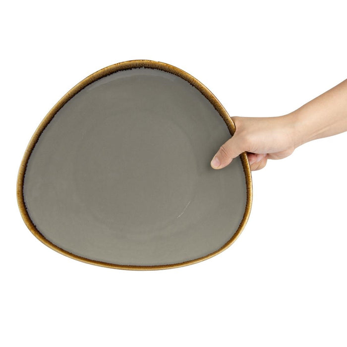 Olympia driehoekige borden grijs 28cm (4 stuks)