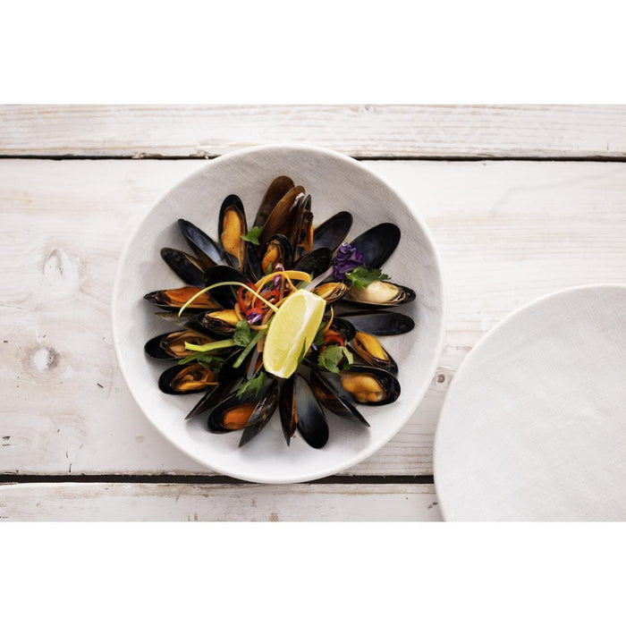 Olympia Denim Witte Coupe Kommen 220 mm (Pak Van 6)