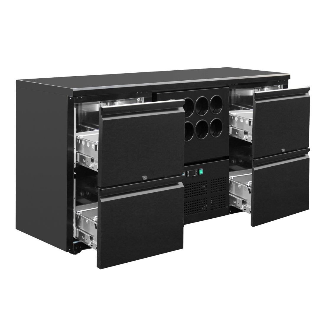 Polar U-serie werkbank koeling 4 laden plus flessennest (8 flessen)