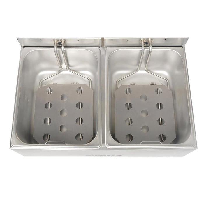 Buffalo dubbele tank dubbele mand 2x5ltr countertop friteuse 2x2.8kw