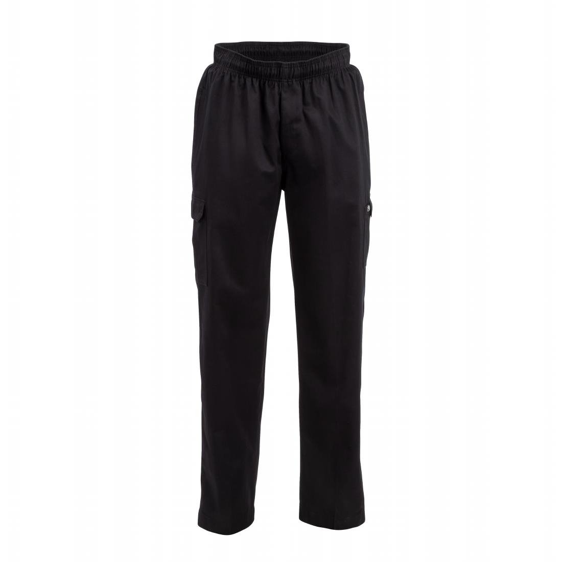Chef Works unisex slim fit cargo broek zwart XXL