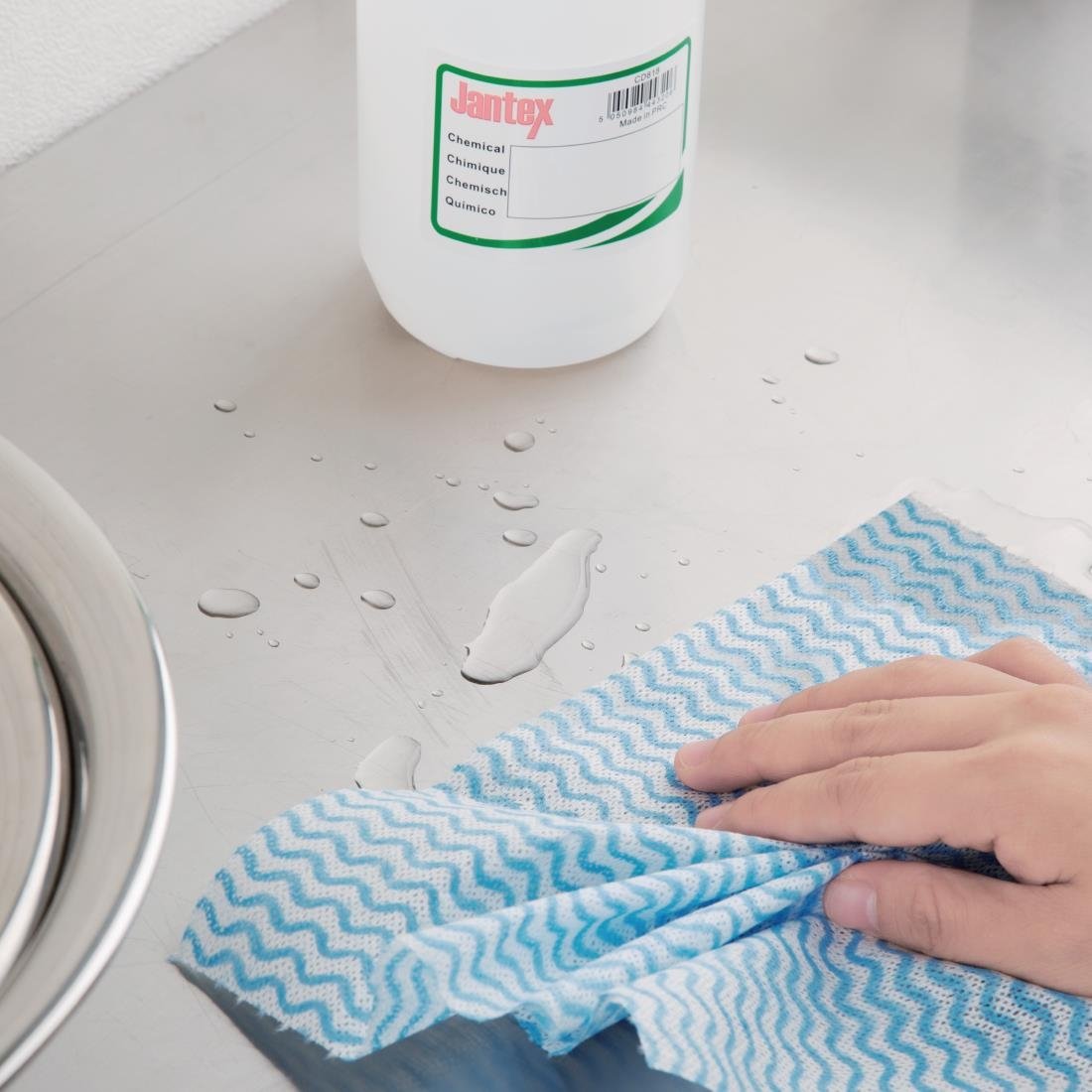 Nisbets Essentials non-woven schoonmaakdoekjes 25x25cm blauw (300 stuks)