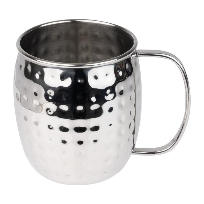 Olympia Barware Gehamerde RVS Mokken 440ml (Verpakking Van 6)