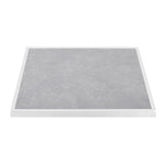 Bolero Tafelblad Van Gehard Glas Met Lichtgrijs Steeneffect En Witte Rand 700 mm Voor Buiten