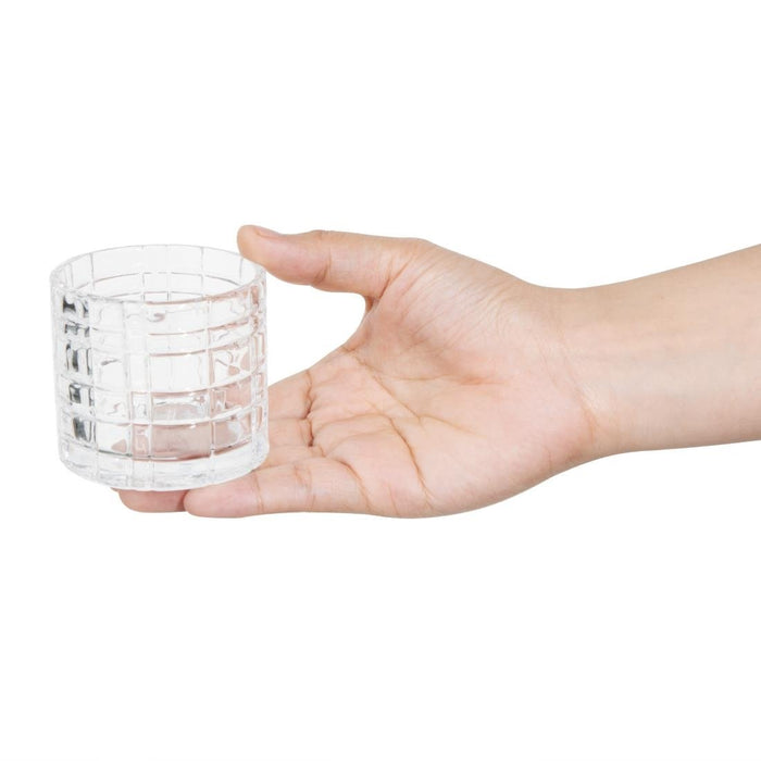 Olympia Geo glazen theelichthouders 64x57mm (6 stuks)