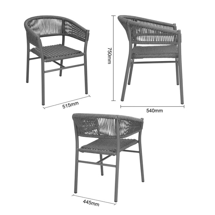 Bolero Florence Grijze Mix Touw Twist Rieten Stoelen (Pak Van 2)