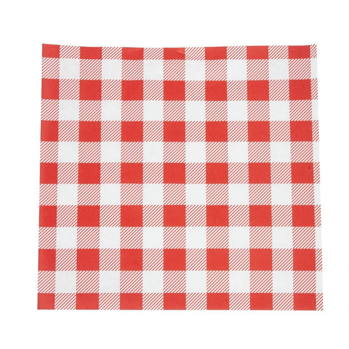 Rood Gingham vetvrij papier 25x25cm (200 stuks)