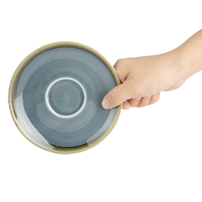 Olympia Kiln cappuccinoschotels blauw 14cm (6 stuks)