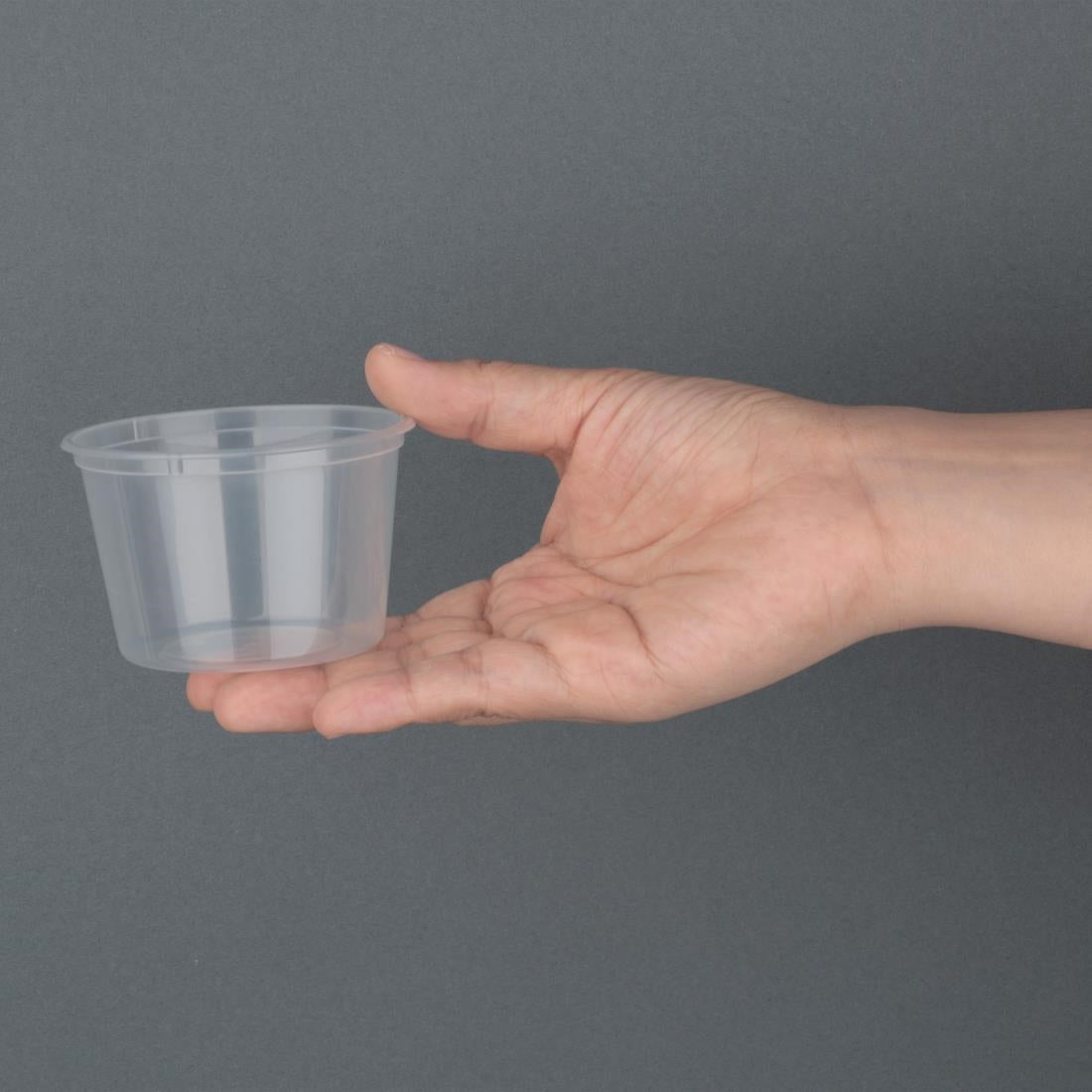 Fiesta recyclebare plastic magnetronbestendige delicatessenpotten 100 ml / 3,5 oz (100 stuks)