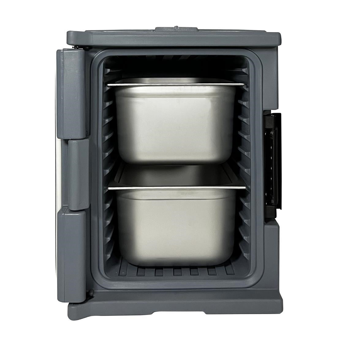 Vogue Thermo-Box 600 Voorlader Box Zwart Voor GN Bak Afmeting - 465X610x630mm