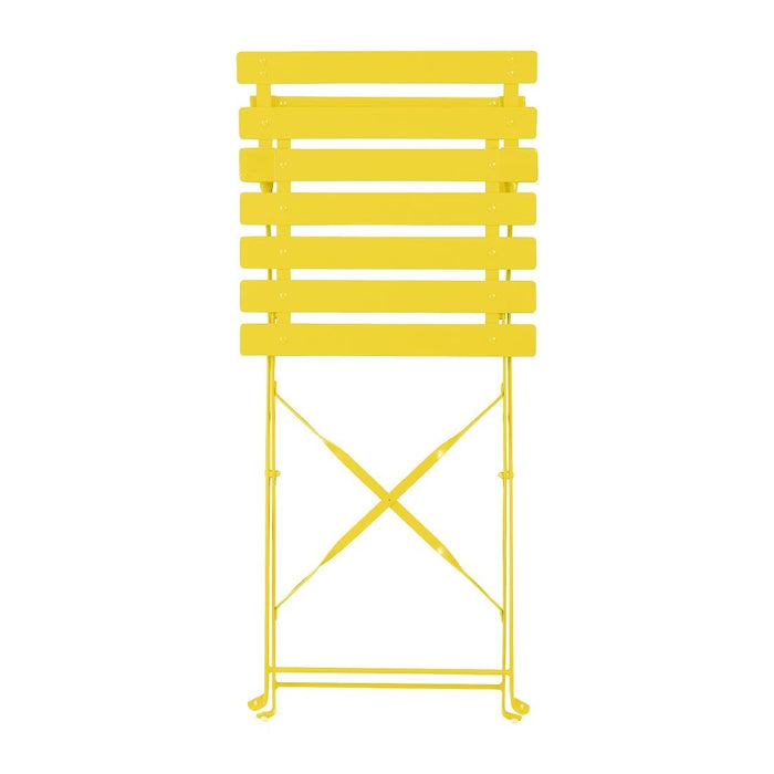 Bolero Perth zachtgele trottoirstijl stalen inklapbare stoelen (2stuks)