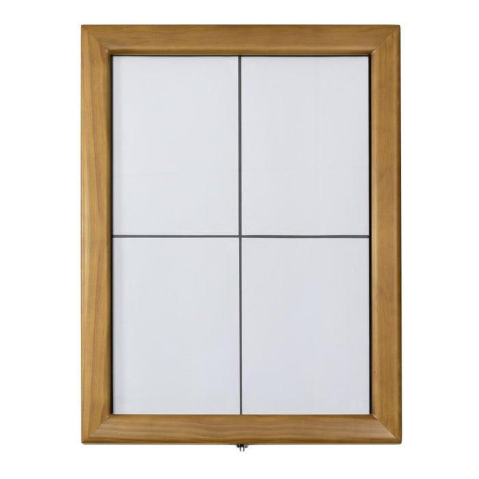 Securit Teak wit LED informatie 4xA4 display (excl paal en voet)