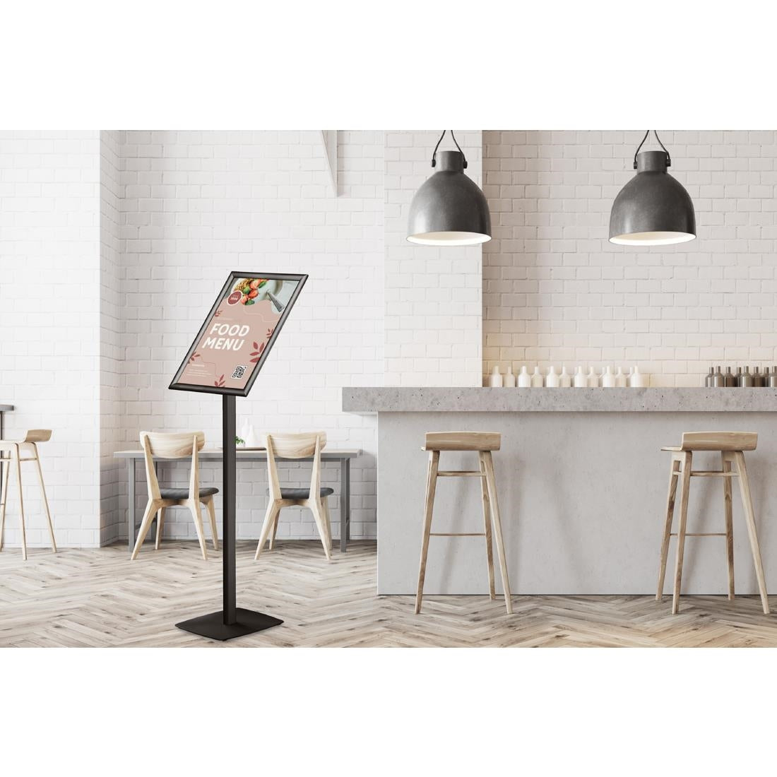 Europel Infostand Zwart Met Snap Frame A3 25mm