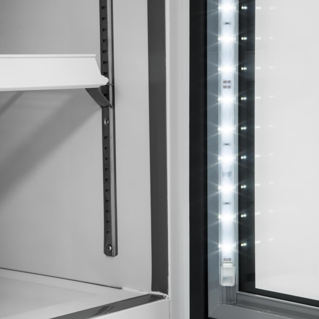 Polar g-serie rechtopstaande vitrinediepvriezer 920ltr wit