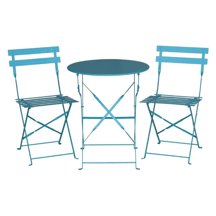 Bolero stalen opklapbare stoelen turquoise (2 stuks)