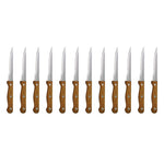 Olympia steakmes houten heft 21,5cm (12 stuks)