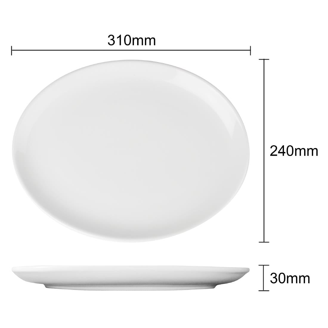 Olympia Athena ovale coupeborden 30,5x24,1cm (6 stuks)