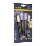 Securit Liquid pastel krijtstift met 1-2mm Penpunt in groen, blauw, geel, lila (doos 4)