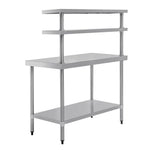 Vogue RVS werktafel met wandplanken 120cm