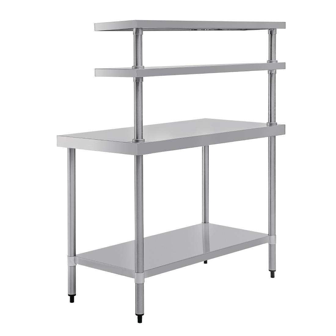Vogue RVS werktafel met wandplanken 120cm