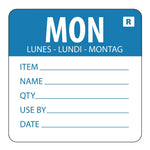 Hygiplas afneembare kleurcode voedseletiketten maandag (500 stuks)