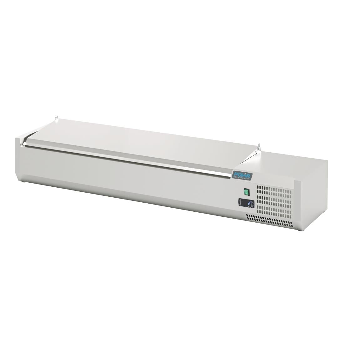 Polar G-serie opzetkoelvitrine met deksel 6x GN 1/4