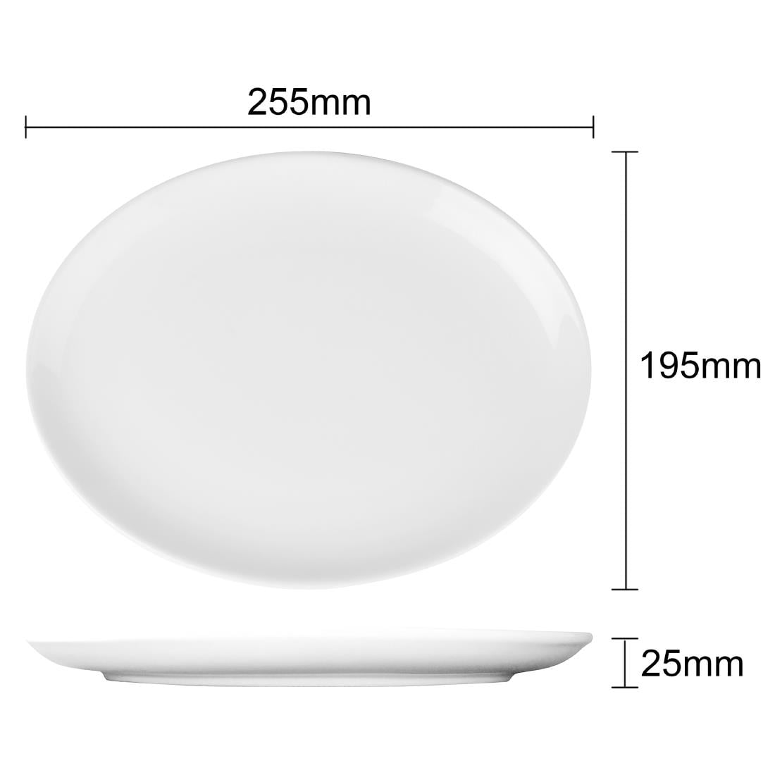 Olympia Athena ovale coupeborden 25,4x19,7cm (12 stuks)