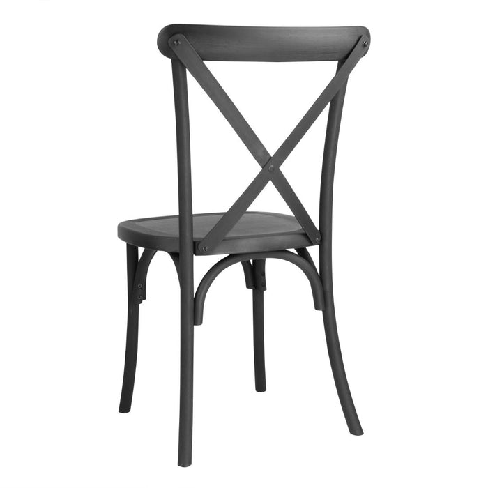 Bolero Manhattan Cross-Back Kunststof Stoelen Zwart (Set Van 4)