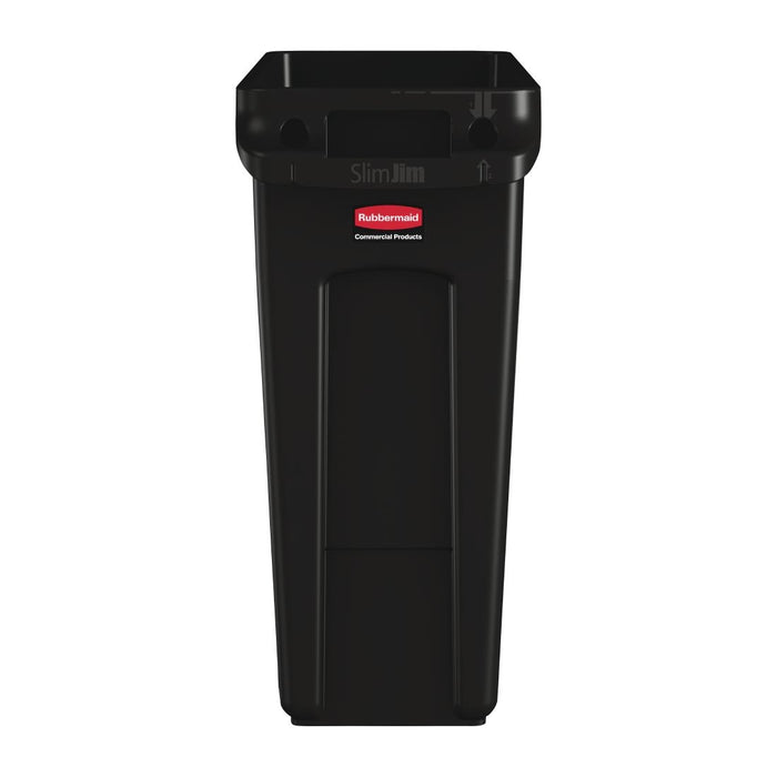 Rubbermaid Slim Jim afvalbak met ventilatiekanalen zwart 60L
