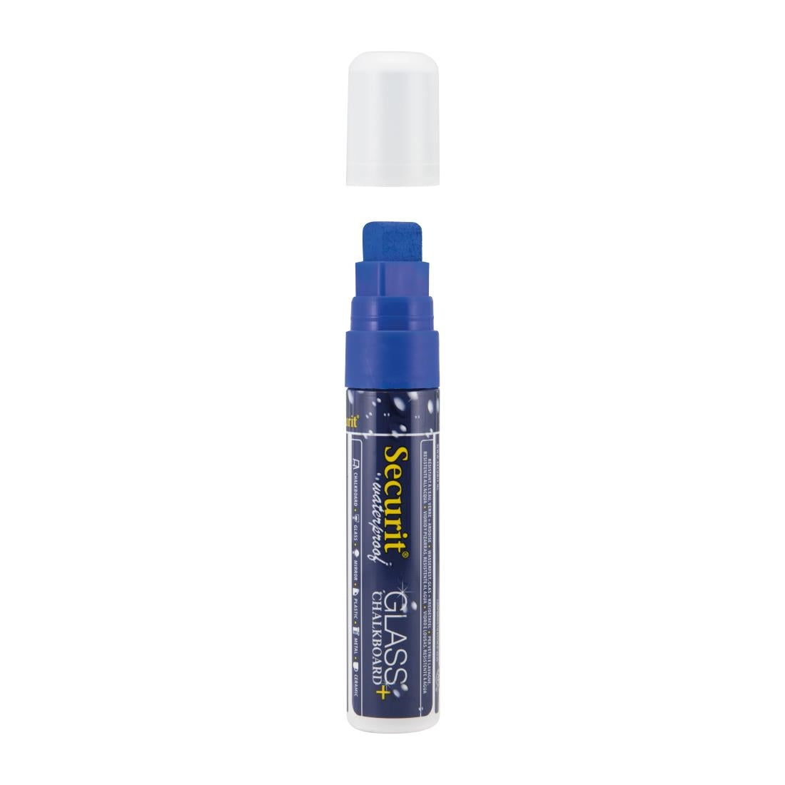 Securit Waterproof krijtstift (Glas + Krijtbord) in blauw met 7-15mm penpunt