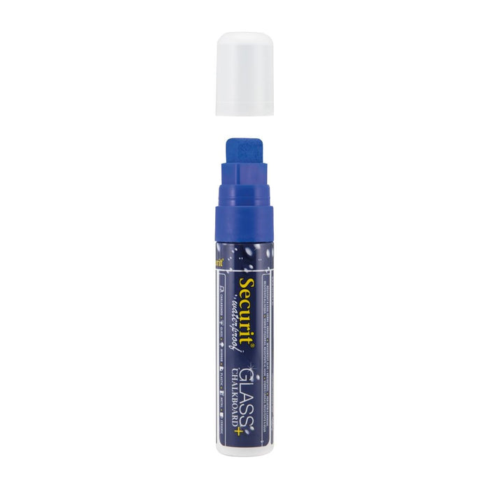 Securit Waterproof krijtstift (Glas + Krijtbord) in blauw met 7-15mm penpunt