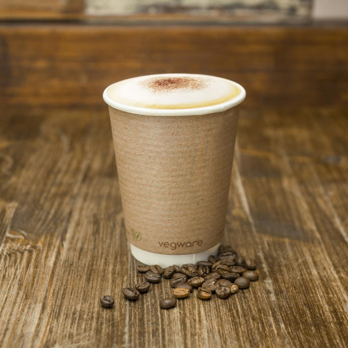 Vegware 89-serie dubbelwandige bekers composteerbaar 340ml (500 stuks)